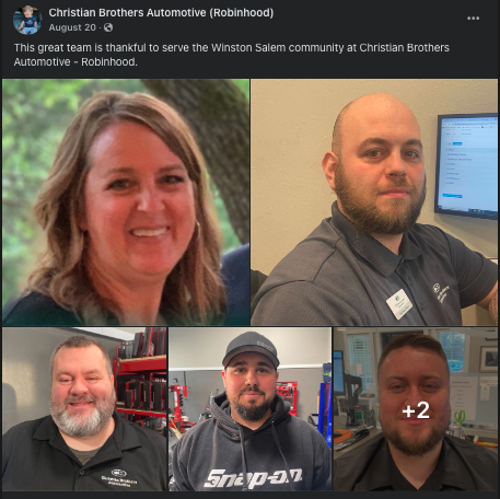 Christian Brothers Automotive (Robinhood) shows appreciation to its employees on social media